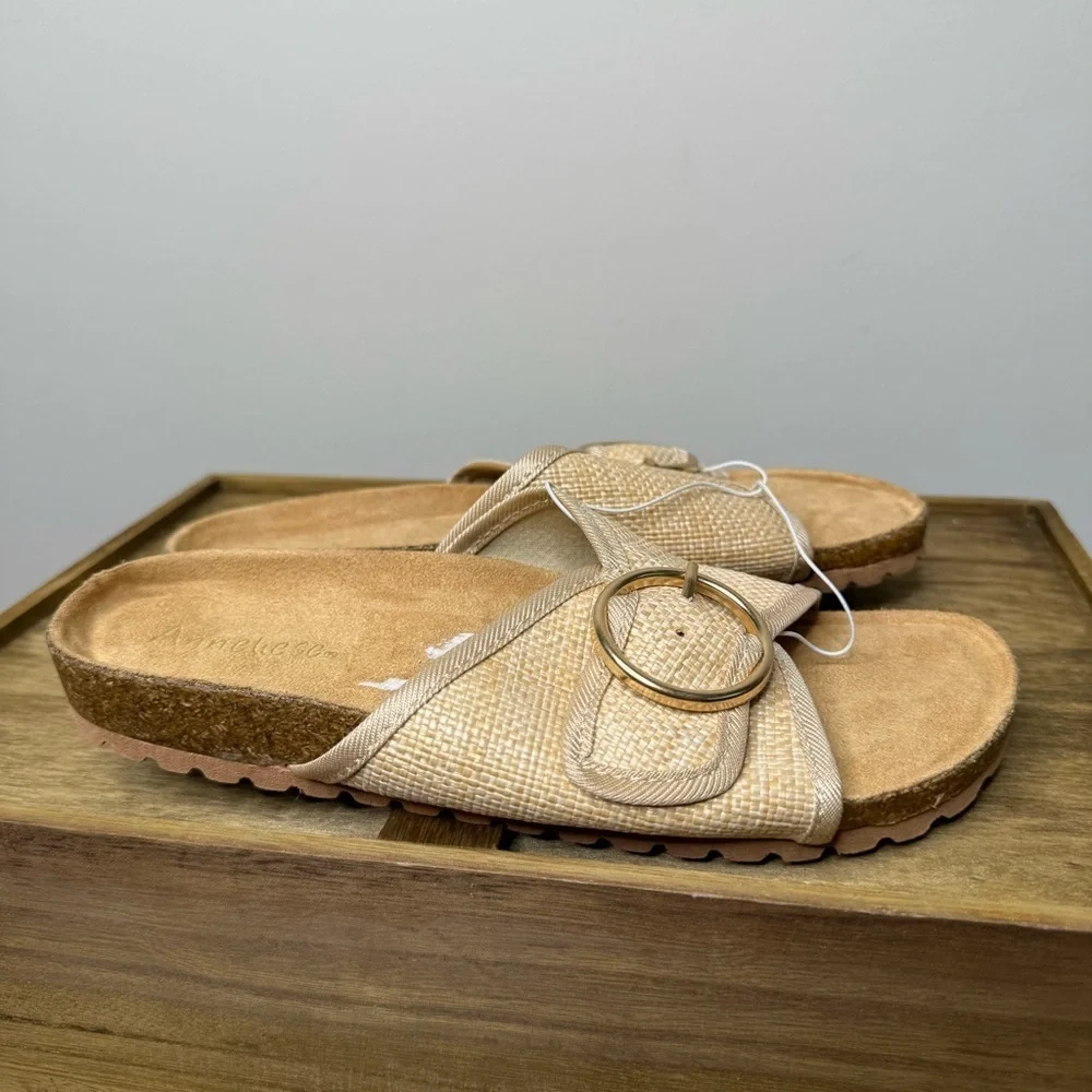 Stylish Cream Slide Sandals - Picture 4 of 8